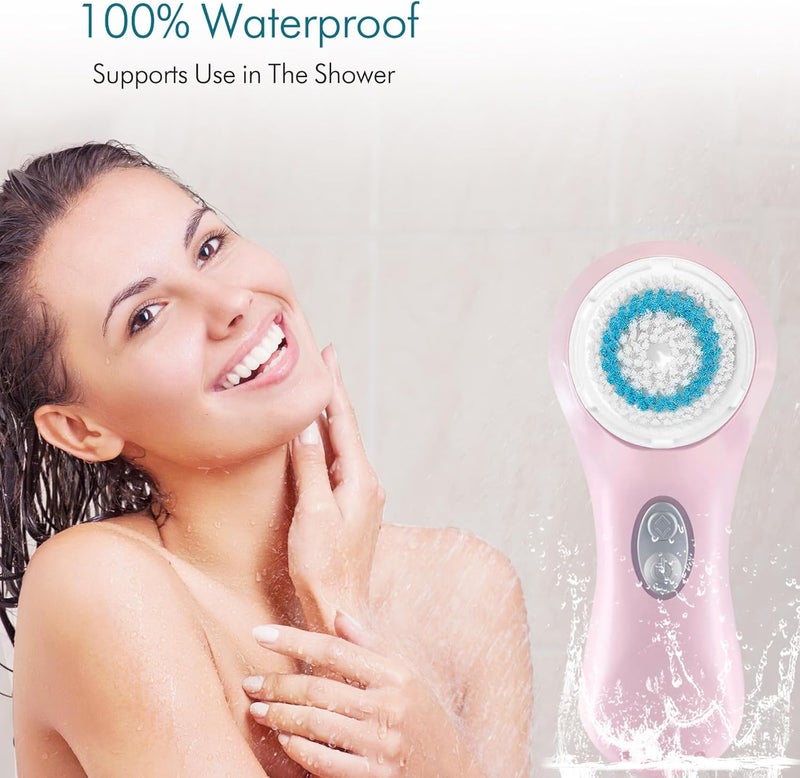 Microtree Electric Facial Cleansing Brush, Sonic Vibrating Rechargeable Face Scrubber Exfoliator, 2 Speeds for Gentle Clean, Face Wash Brush - No Rotation, Safe for All Skin Types - Image 5